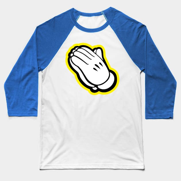 Praying hands-yellow Baseball T-Shirt by God Given apparel